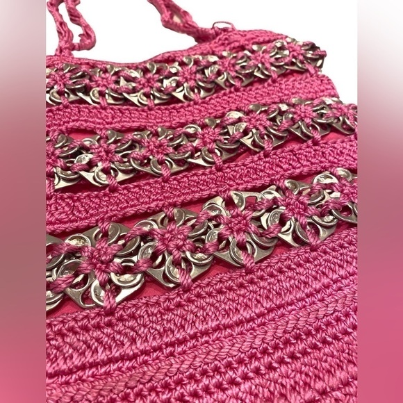 Handmade Aluminum Soda Pop Tab Pink Crocheted Purse Upcycled - Picture 5 of 12